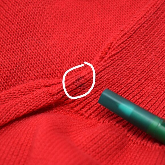 VTG Egyptian Cotton Pullover Sweater Men Large V Neck Red USA Made Golf Preppy - Picture 9 of 11